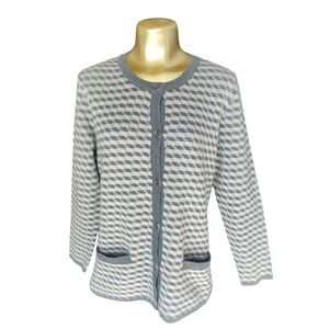 MEM Gray and White Patterned‎ Cardigan